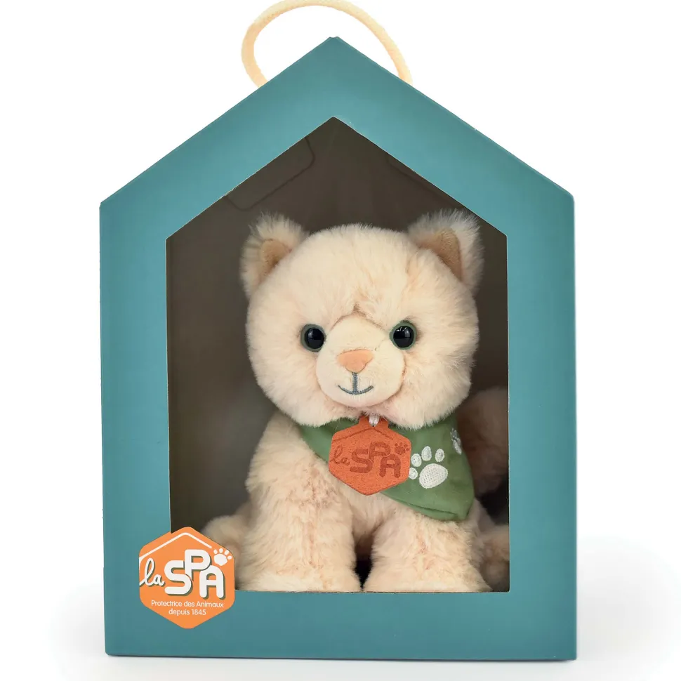 Chat en peluche beige 16 cm - SPA Collection