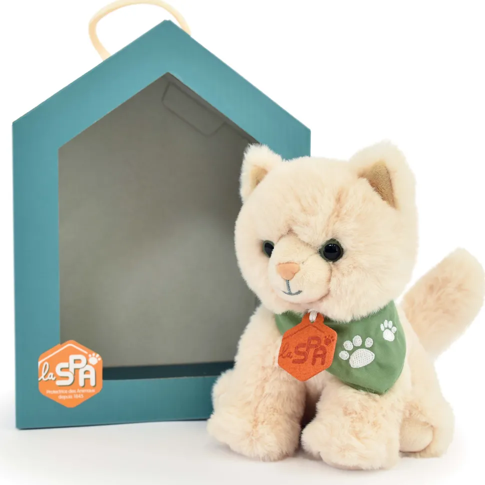 Chat en peluche beige 16 cm - SPA Collection