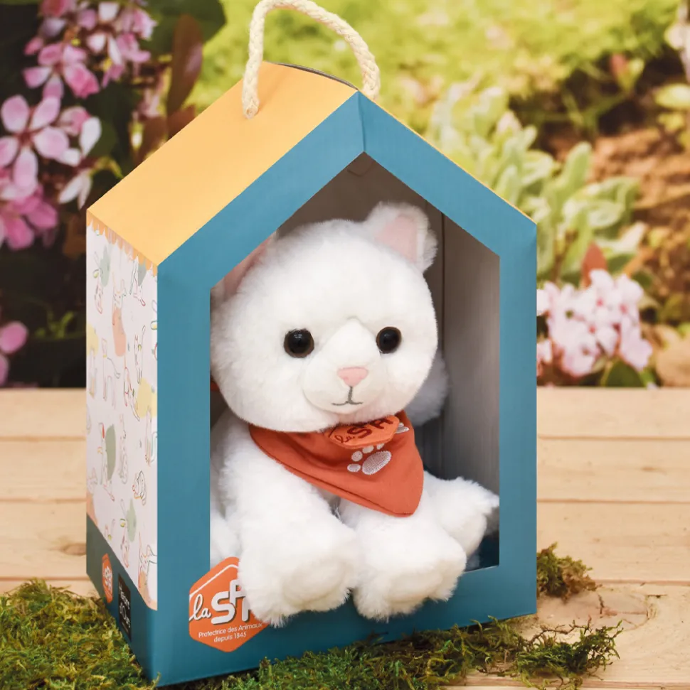 Chat en Peluche Blanc 16 cm - SPA Collection