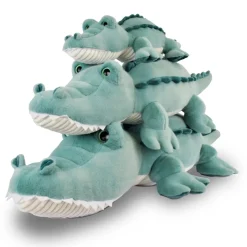 Crocodile peluche allongé vert - 60 cm