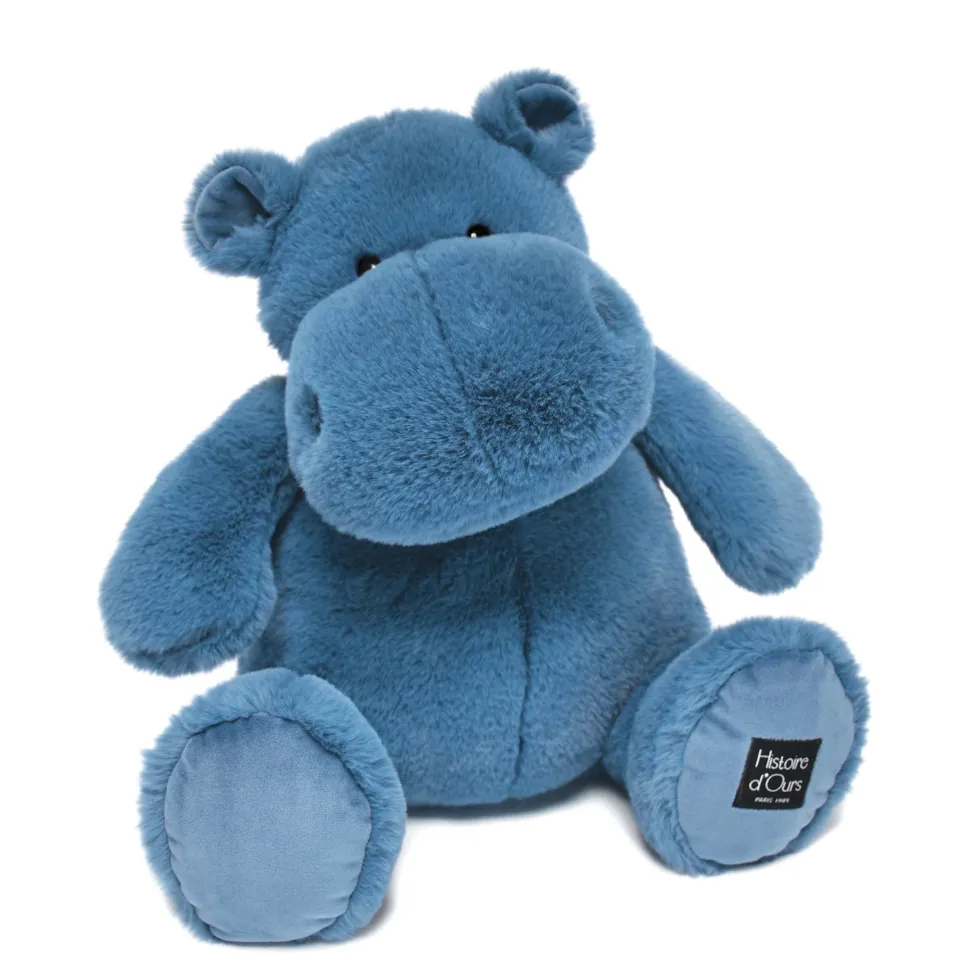 Hippo Peluche 40cm - Bleu - XL