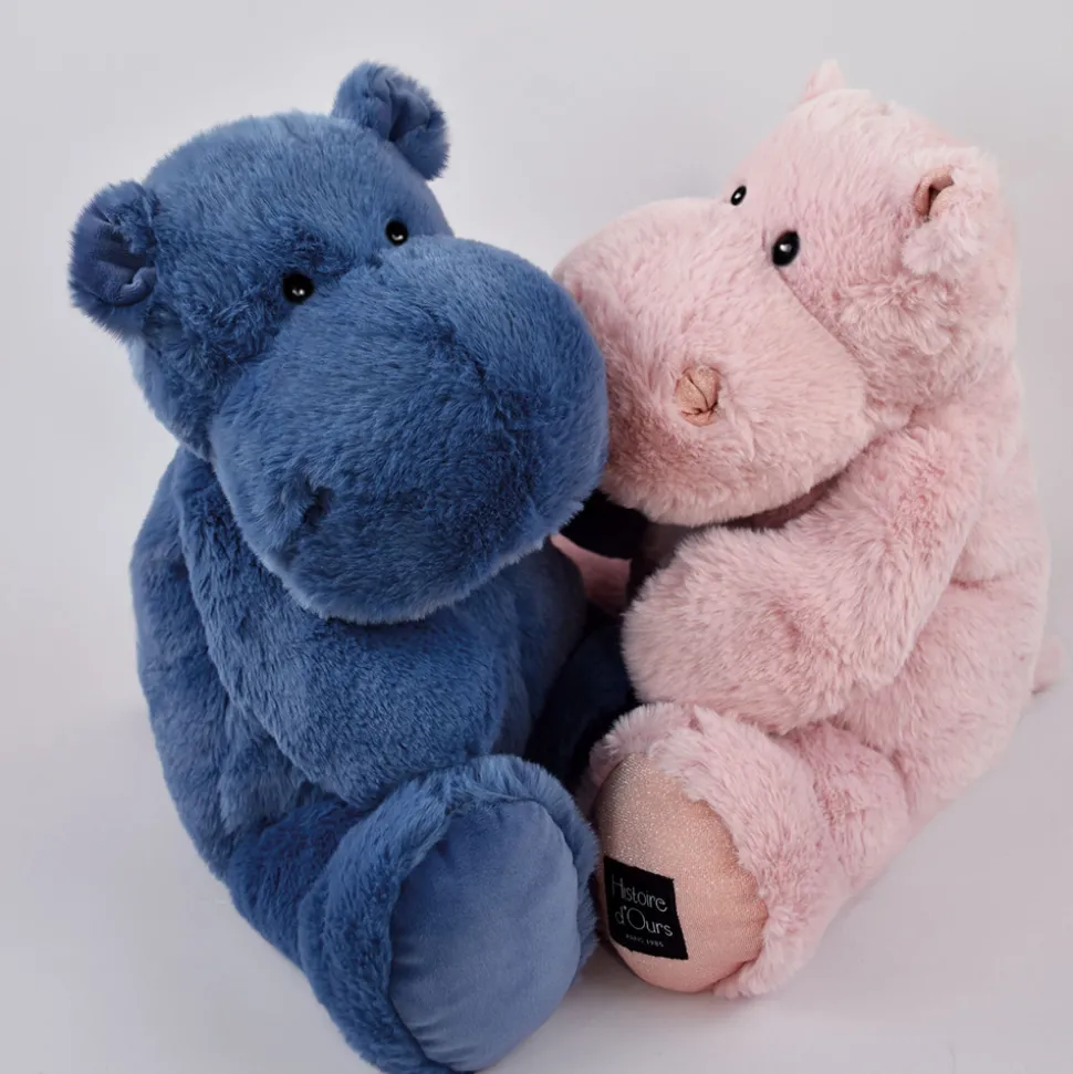 Hippo Peluche 40cm - Bleu - XL