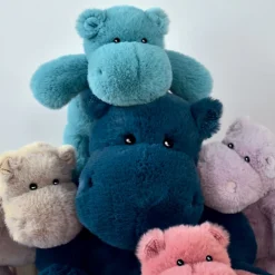 Hippo Peluche 40cm - Bleu - XL