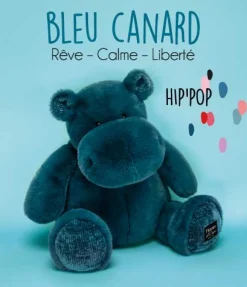 Hippo Peluche 25cm - Bleu canard - L