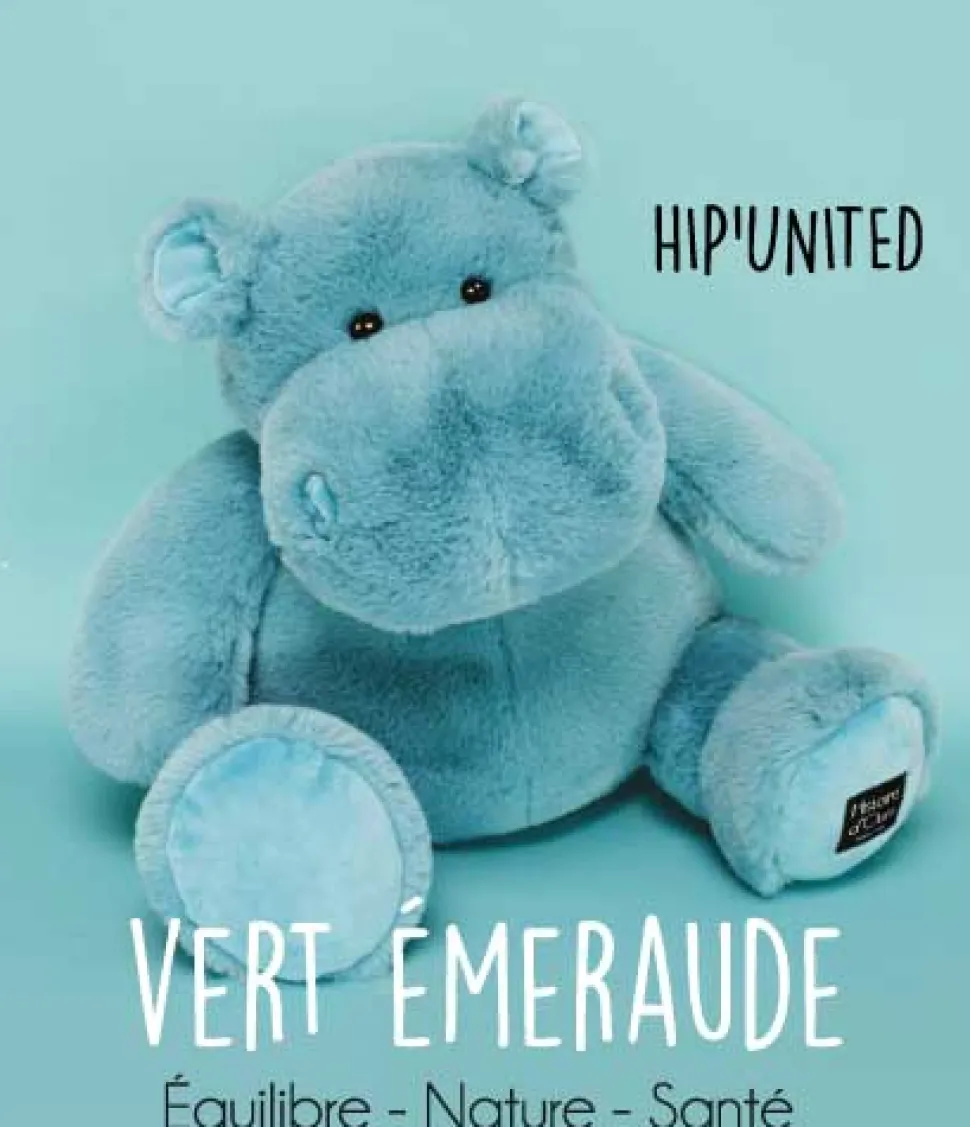 Hippo Peluche 25cm - Vert emeraude - L