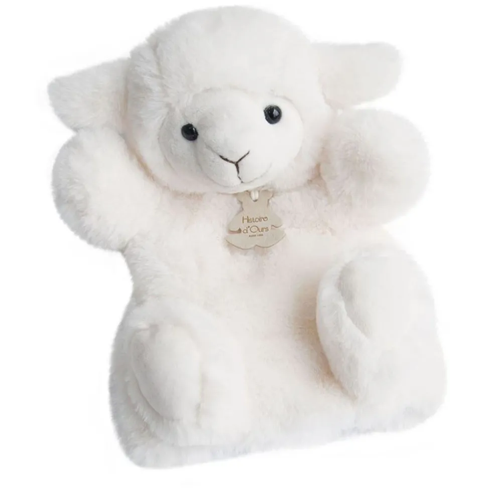 Marionnette à Main Agneau Blanc - 25 cm