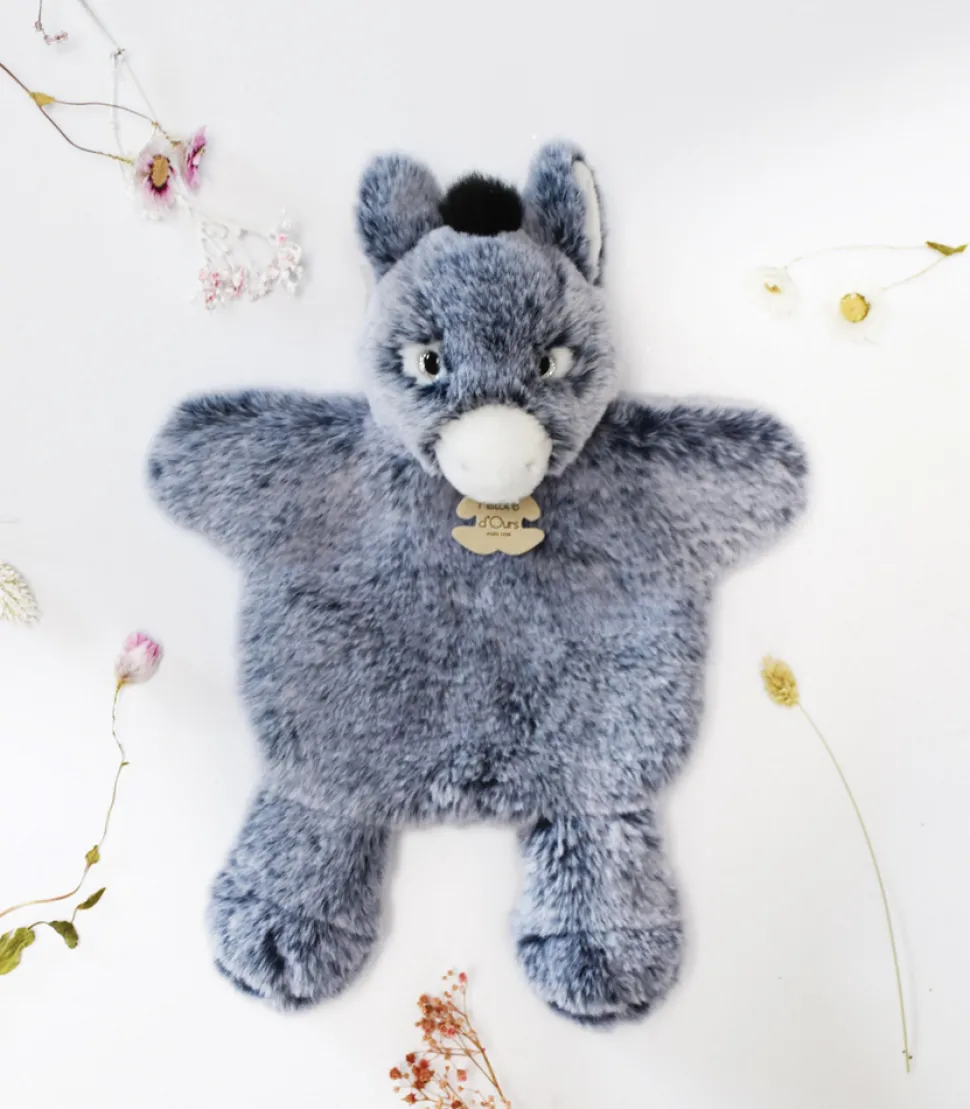 Marionnette à Main Ane Bleu - 25 cm