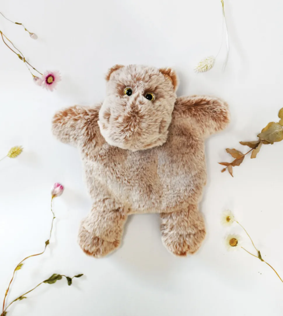 Marionnette à Main Hippopotame Beige - 25 cm