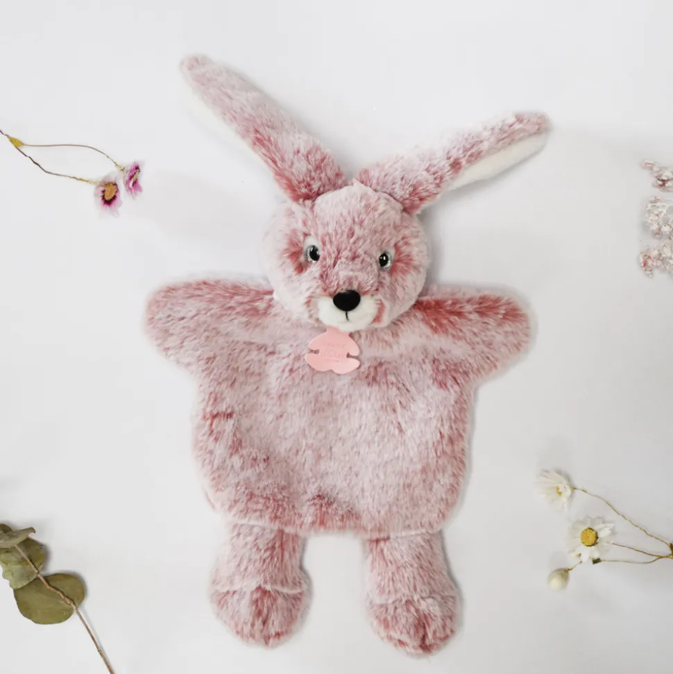 Marionnette à Main Lapin Rose - 25 cm