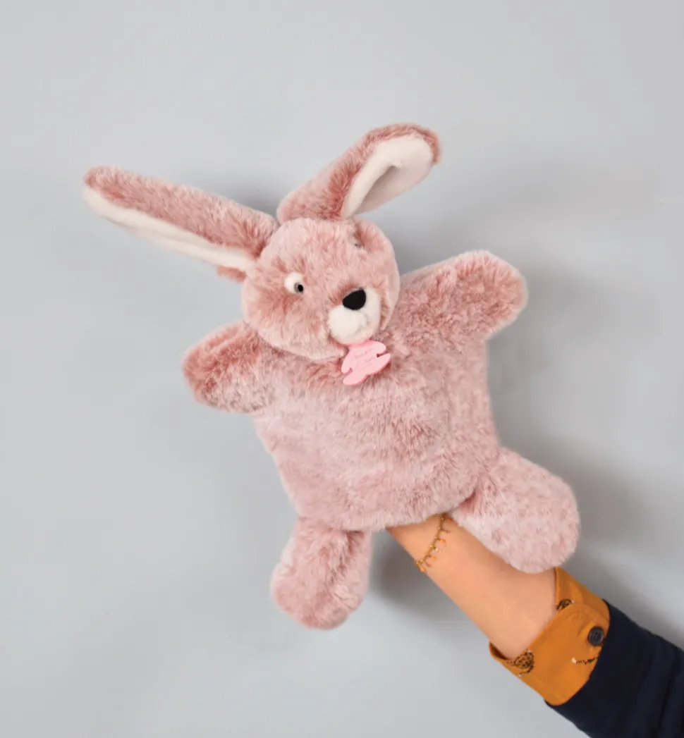 Marionnette à Main Lapin Rose - 25 cm