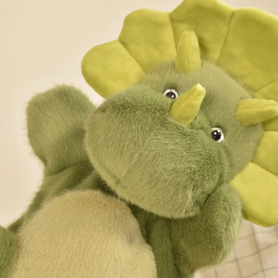 Marionnette Dinosaure vert - 24 cm