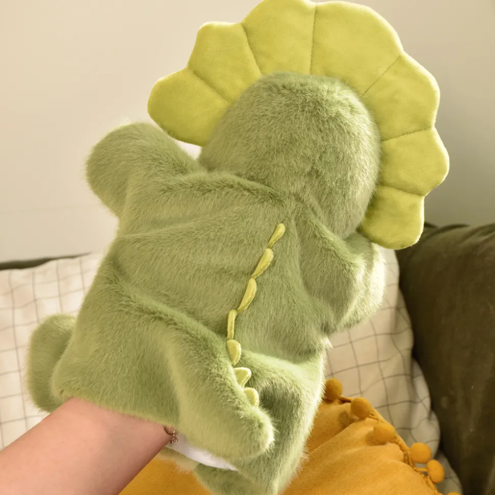 Marionnette Dinosaure vert - 24 cm