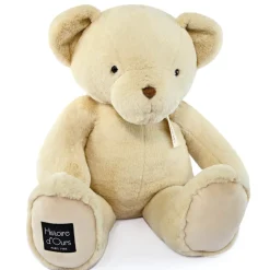 Ours en peluche beige assis - LE NOUNOURS - 75 cm