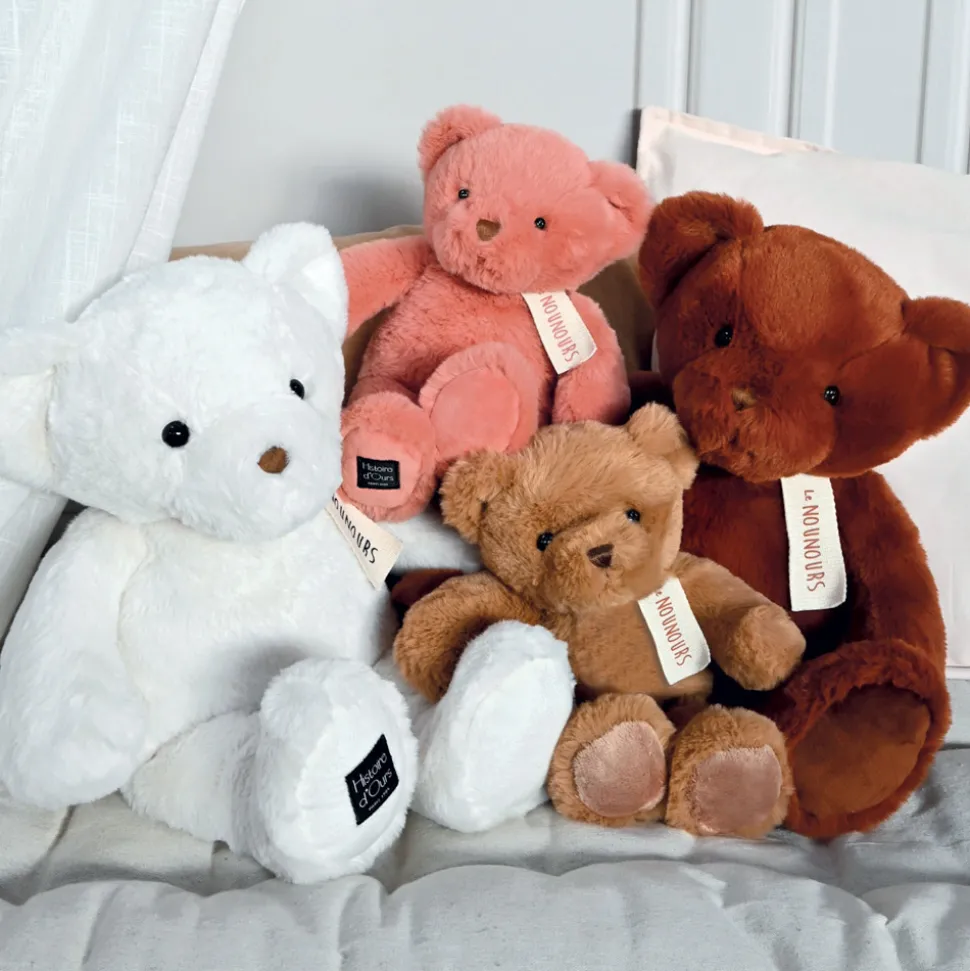Ours en peluche blanc - LE NOUNOURS - 28 cm -
