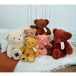 Ours en peluche geant jaune moutarde assis - LE NOUNOURS - 75 cm