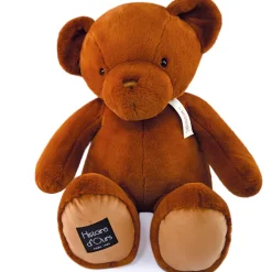 Ours en peluche geant marron Cappuccino assis - LE NOUNOURS - Marron foncé - 75 cm