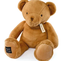 Ours en peluche geant marron clair assis - LE NOUNOURS - Marron foncé - 75 cm