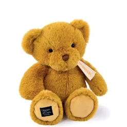 Ours en peluche jaune moutarde - LE NOUNOURS - 28 cm
