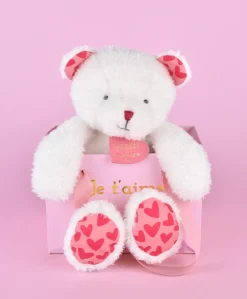 Ours en peluche JE T'AIME en sac cadeau - 25 cm