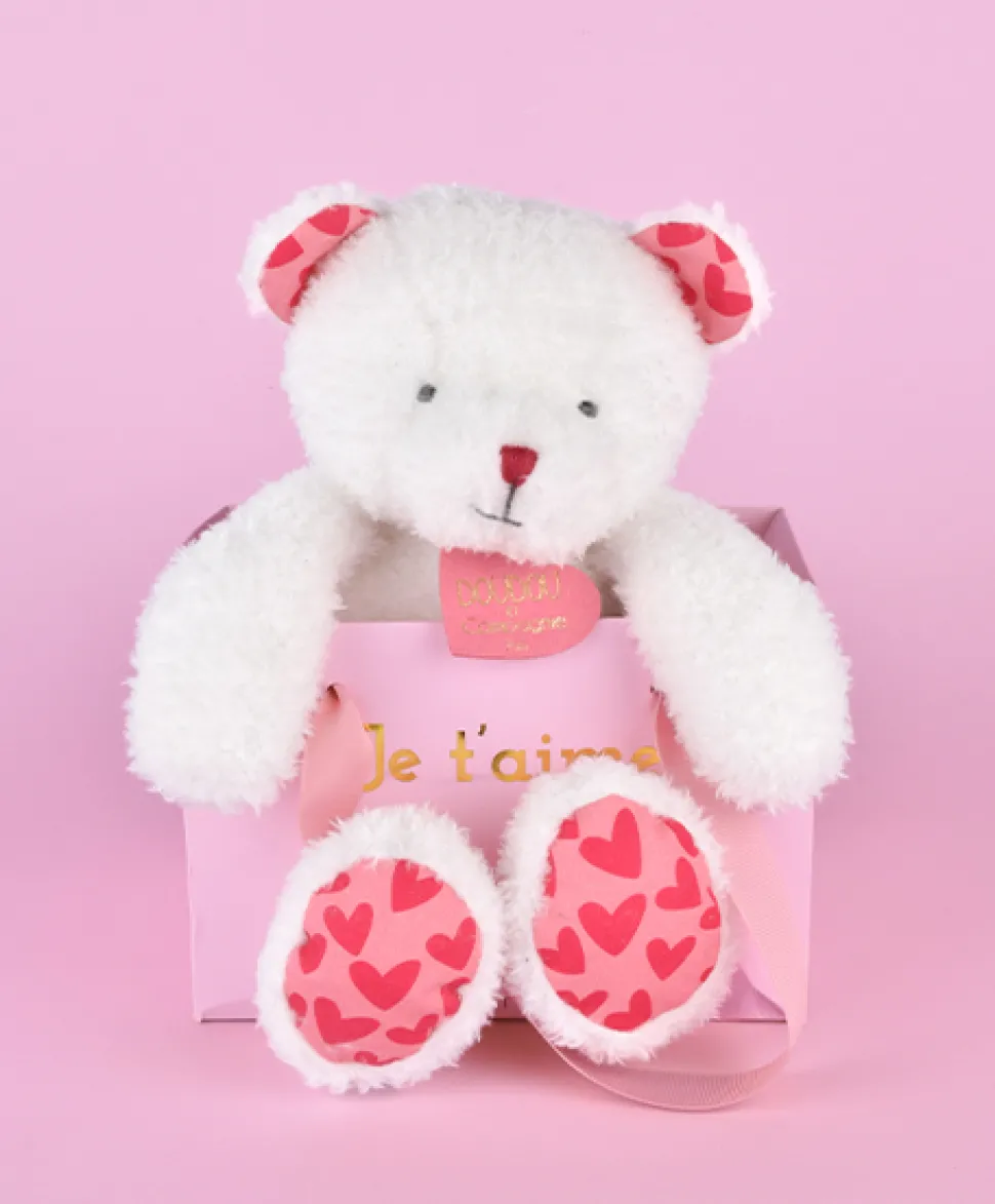 Ours en peluche JE T'AIME en sac cadeau - 25 cm