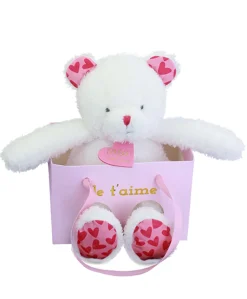 Ours en peluche JE T'AIME en sac cadeau - 25 cm