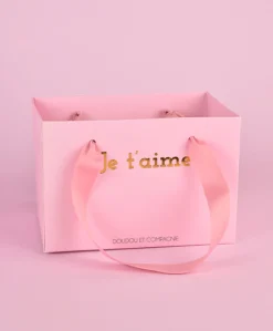Ours en peluche JE T'AIME en sac cadeau - 25 cm