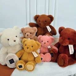 Ours en peluche marron clair assis - LE NOUNOURS - 28 cm