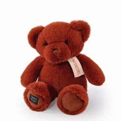 Ours en peluche marron roux assis - LE NOUNOURS - 28 cm