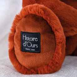 Ours en peluche marron roux assis - LE NOUNOURS - 28 cm