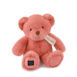 Ours en peluche rose praline - LE NOUNOURS - 28 cm