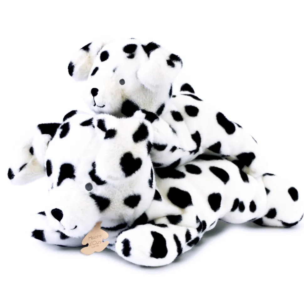 Peluche allongee chien dalmatien leste - Les P'tits Relax - 22 cm