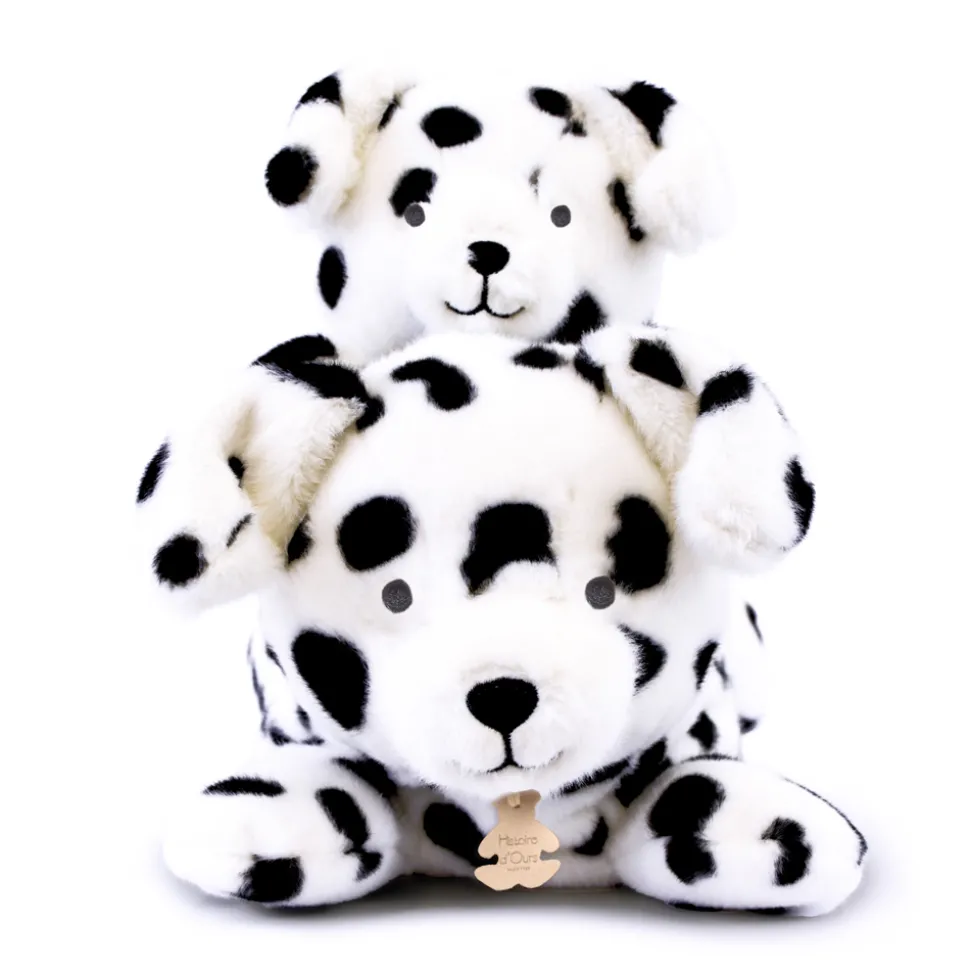 Peluche allongee chien dalmatien leste - Les P'tits Relax - 22 cm