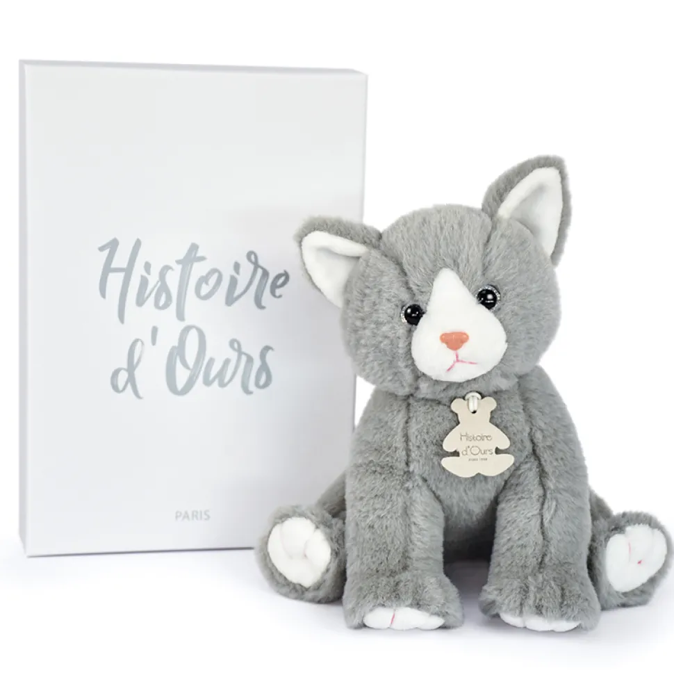 Peluche bébé chat - Gris -18 cm