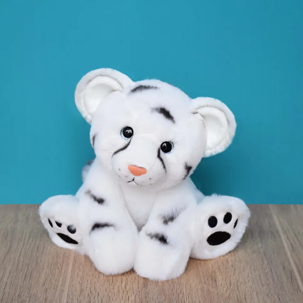 Peluche Bébé Tigre Blanc - 18 cm