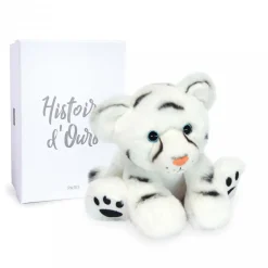 Peluche Bébé Tigre Blanc - 18 cm