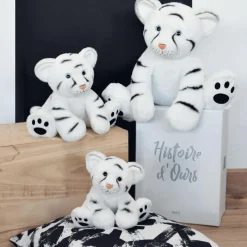 Peluche Bébé Tigre Blanc - 18 cm