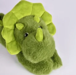 Peluche bien être - Dinosaure en peluche vert magnétique gris - 30 cm