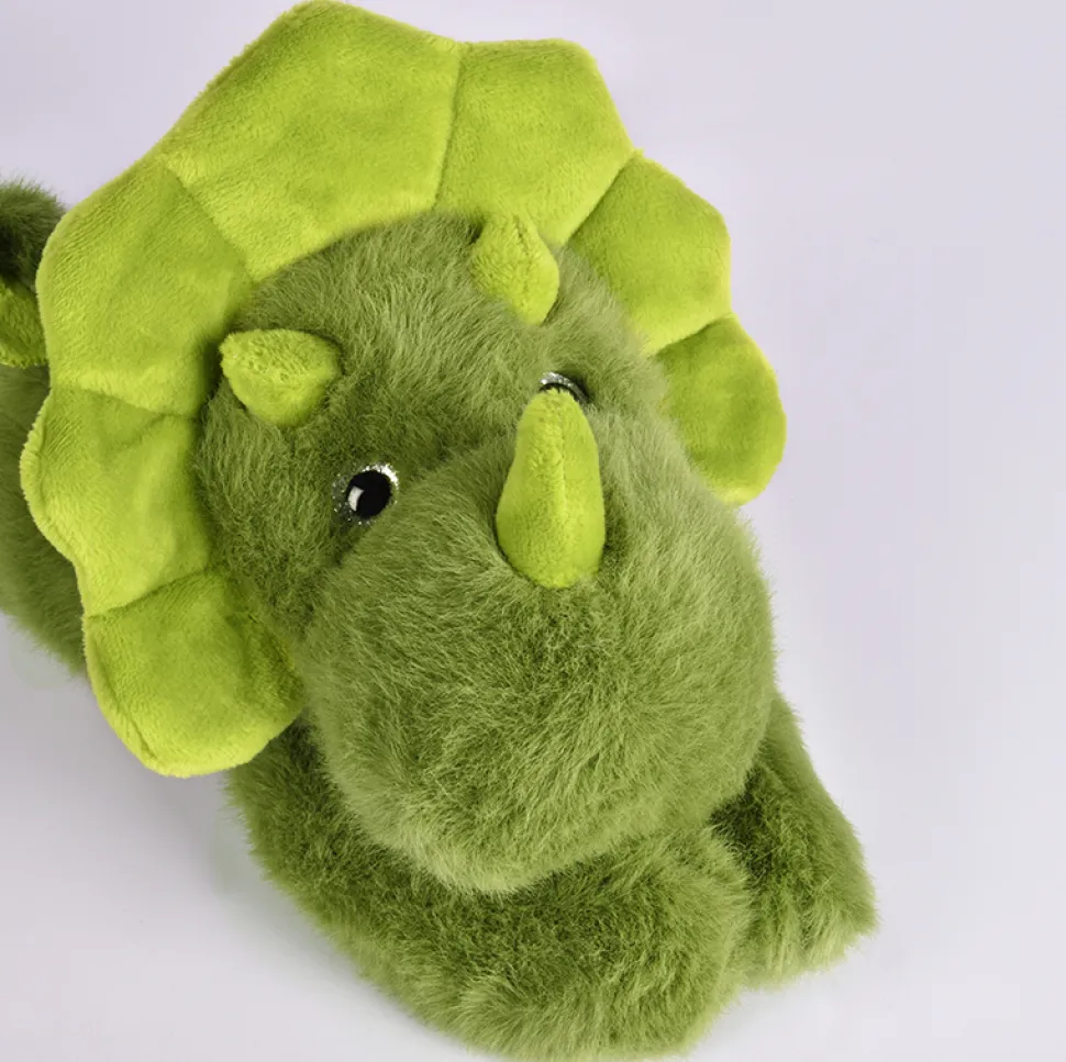 Peluche bien être - Dinosaure en peluche vert magnétique gris - 30 cm