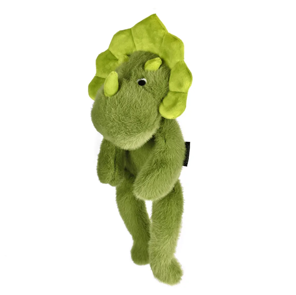 Peluche bien être - Dinosaure en peluche vert magnétique gris - 30 cm