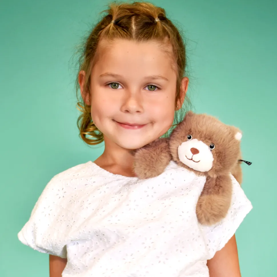 Peluche bien être - Ours en peluche magnétique marron - 30 cm