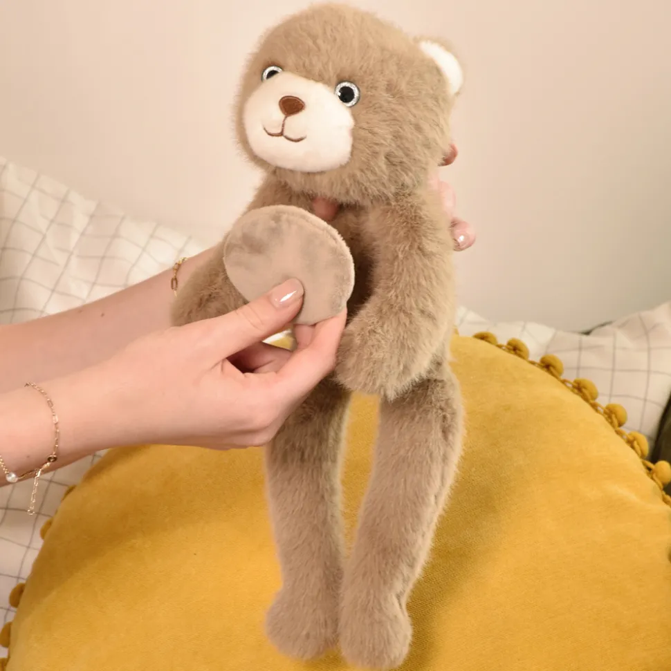 Peluche bien être - Ours en peluche magnétique marron - 30 cm