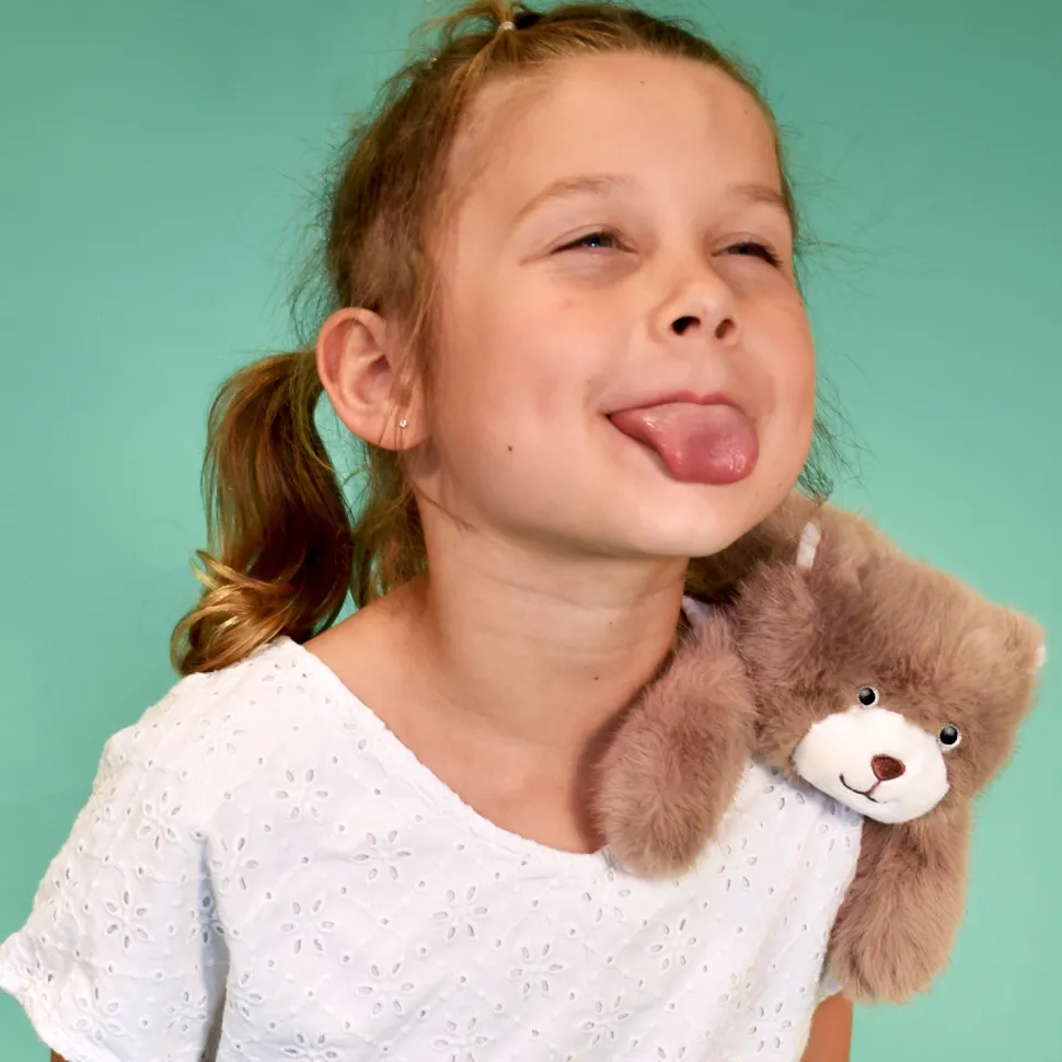 Peluche bien être - Ours en peluche magnétique marron - 30 cm