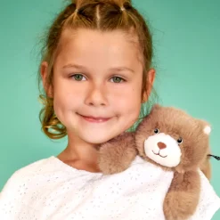Peluche bien être - Ours en peluche magnétique marron - 30 cm