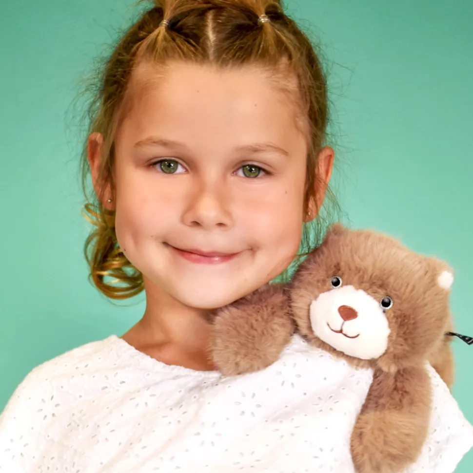 Peluche bien être - Ours en peluche magnétique marron - 30 cm
