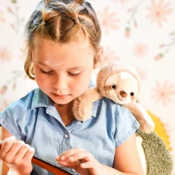 Peluche bien être - Paresseux en peluche magnétique beige - 30 cm