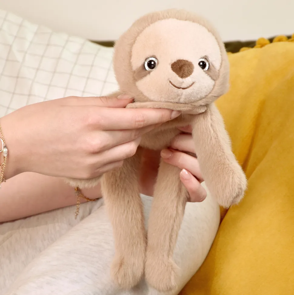 Peluche bien être - Paresseux en peluche magnétique beige - 30 cm