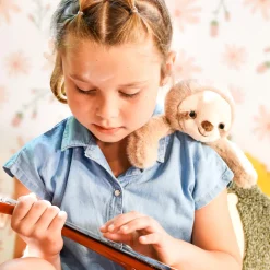 Peluche bien être - Paresseux en peluche magnétique beige - 30 cm