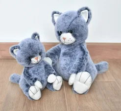 Peluche chat bleu 25 cm