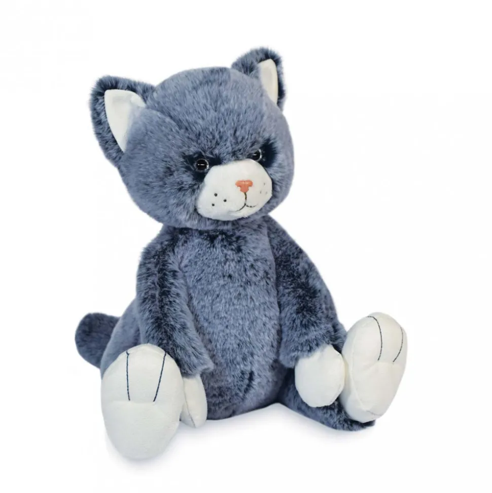 Peluche chat bleu 25 cm