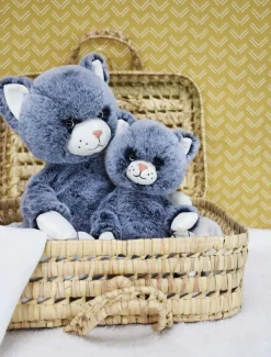 Peluche chat bleu 25 cm